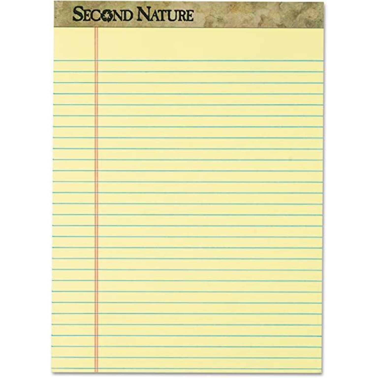 TOPS Second Nature Notepads, 8.5 x 11.75, Wide, Canary, 50 Sheets/Pad, 12 Pads/Pack (74890)