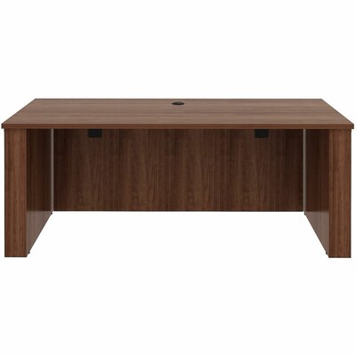 Lorell Essentials 72"W Sit to Stand Workstation Desk, Walnut Brown (LLR69642)