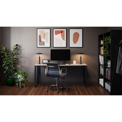 Hirsh Computer and Office Desk, 72" x 24", Black/Gray Elm (23939)
