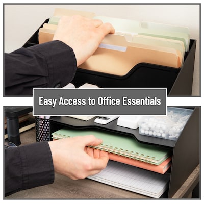 Mind Reader 5-Compartment Plastic Desk Tray, Black (ANCHBOX5-BLK)