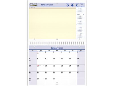 2024 AT-A-GLANCE QuickNotes 11" x 8" Monthly Wall Calendar (PM50-28-24)