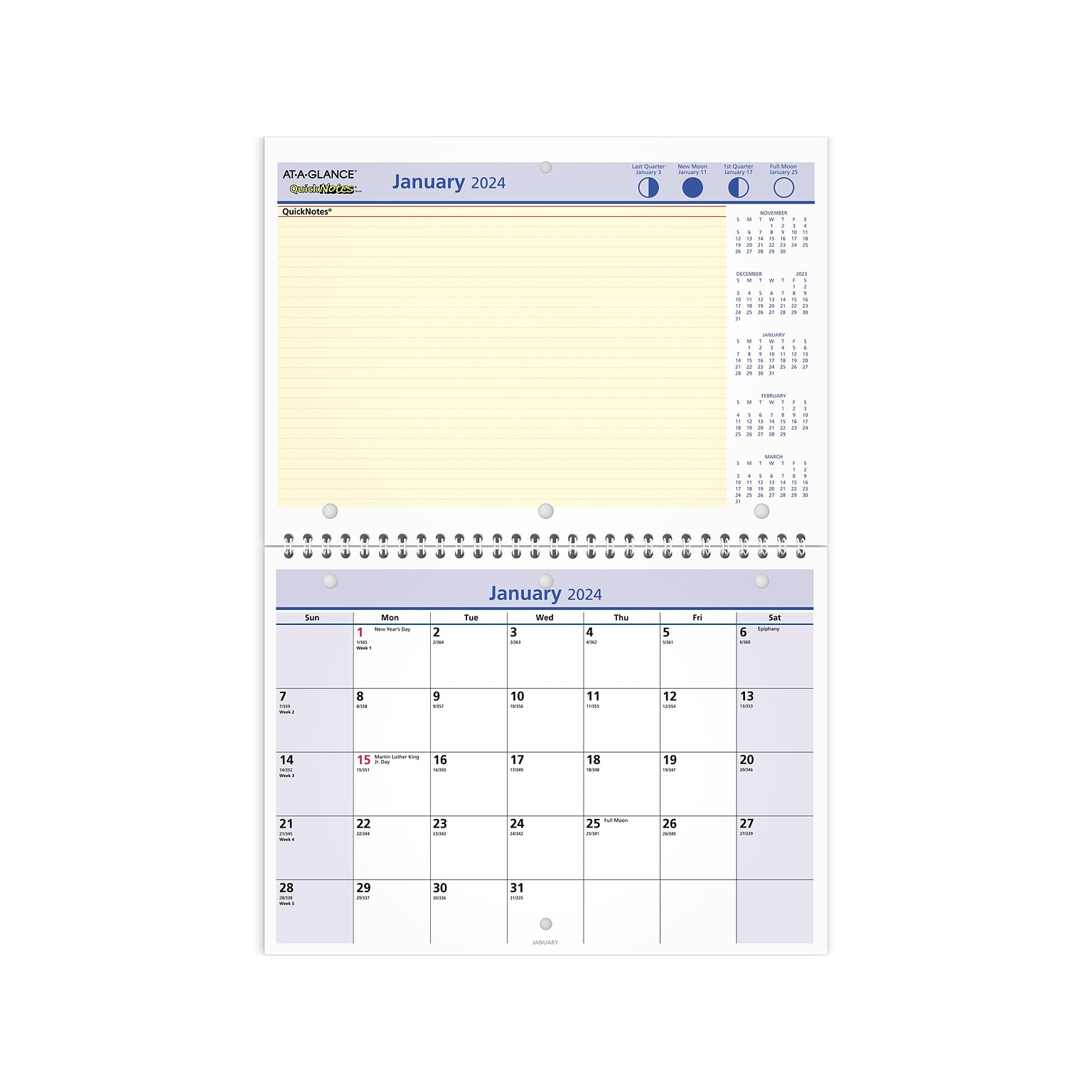 2024 AT-A-GLANCE QuickNotes 11 x 8 Monthly Wall Calendar (PM50-28-24)