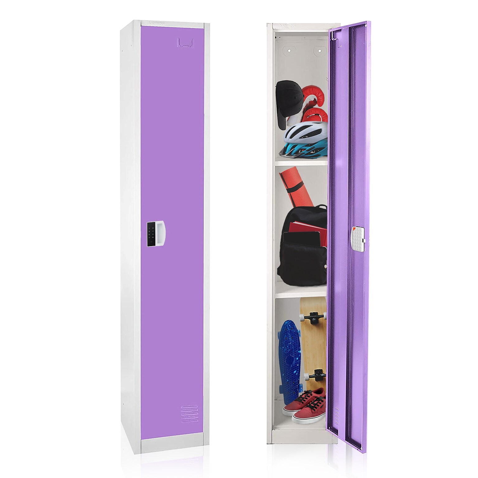 AdirOffice 72H Single Tier Purple Storage Locker (ADI629-201-PUR-DL)
