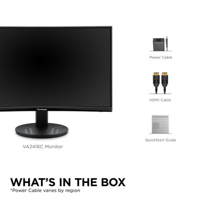ViewSonic 24" FHD Curved 100Hz LED Monitor, Black (VA2416C)