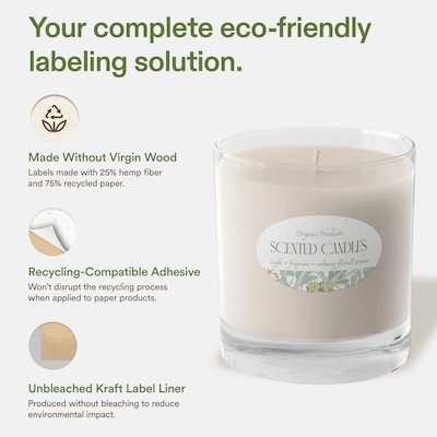 Avery Hemp Oval Laser/Inkjet Multipurpose Labels, 1-1/8" x 2-1/4", Off-White (168/Pack)