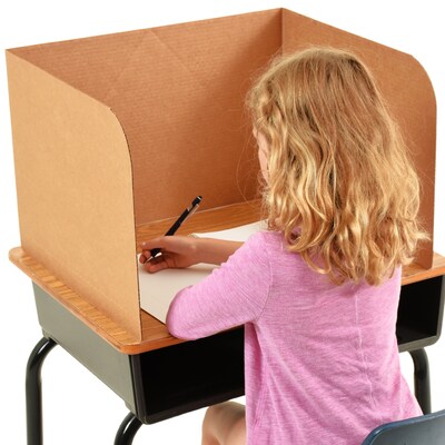 Classroom Products Foldable Cardboard Freestanding Privacy Shield, 13"H x 20"W, Kraft, 30/Box (1330 KR)