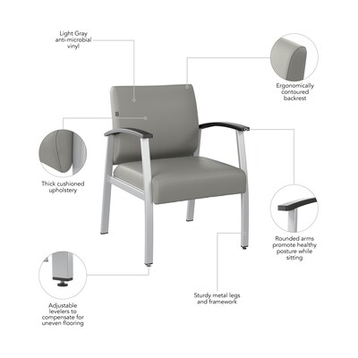 Bush Business Furniture Arrive Vinyl Guest Chair, Light Gray (CH3901GVL-03)