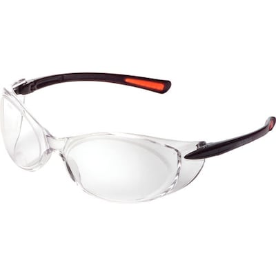 Global Industrial Frameless Safety Glasses, Side Shields, Anti-Fog, Clear Lens, Black Frame (708404C