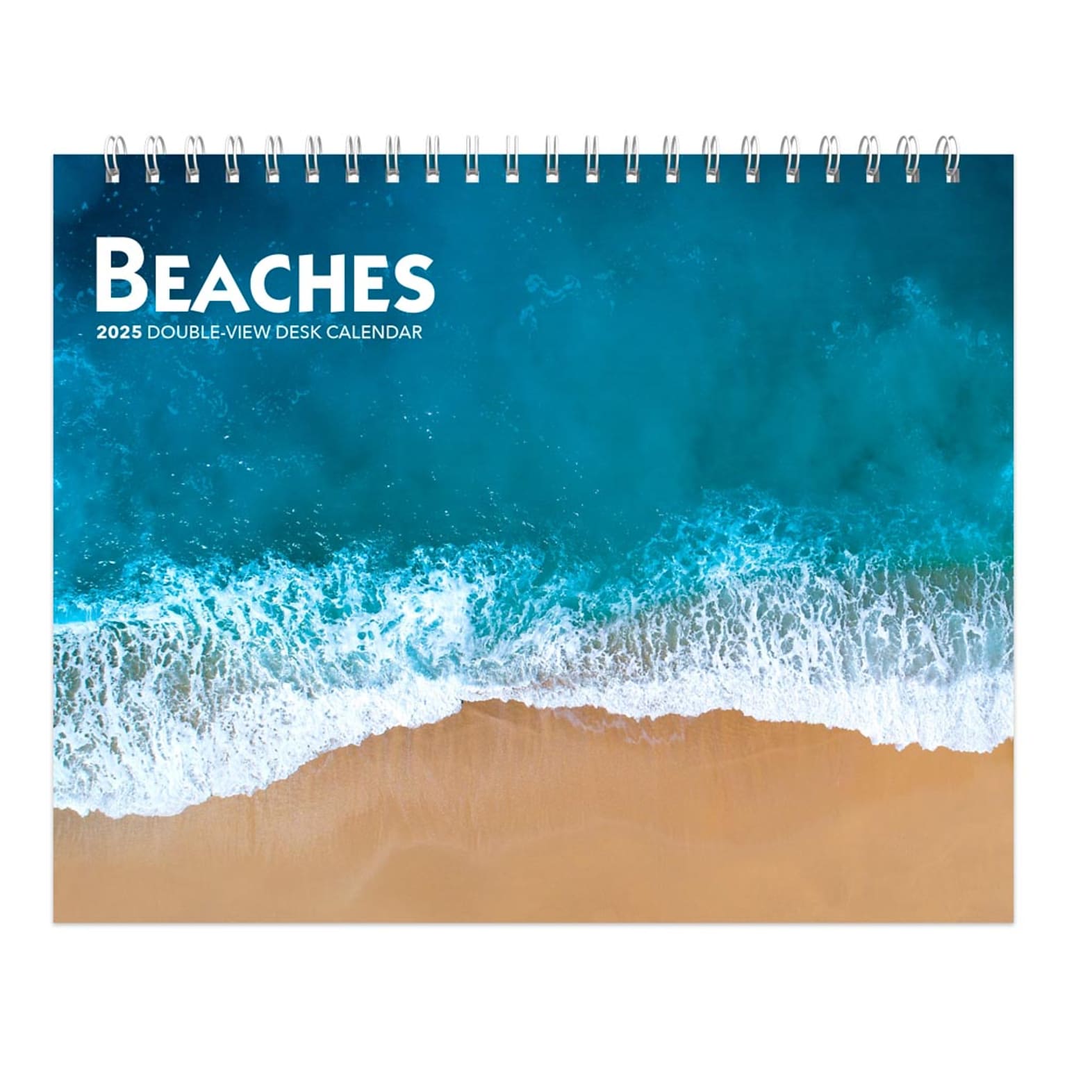2025 BrownTrout Beaches 7.5 x 6 Monthly Double-View Easel Desk Calendar (9781975478445)