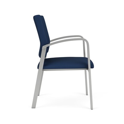 Lesro Newport Vinyl Guest Chair, Patriot Plus Imperial Blue/Silver (NP1101.SSV-01PPIB)