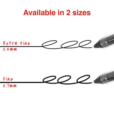 Staples Optiflow+ Rollerball Pens, Extra Fine Point, 0.5mm, Black Ink, Dozen (ST63314)