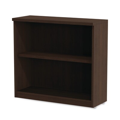 Alera Valencia Series 29.5"H 2-Shelf Bookcase with Adjustable Shelf, Espresso (ALEVA633032ES)