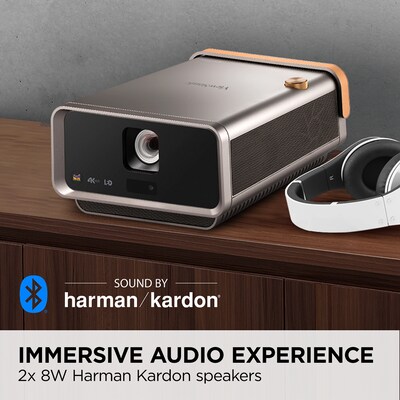 ViewSonic 4K UHD Projector with 2400 LED Lumens, USB-C, Bluetooth Speakers and Wi-Fi, Brown/Black (X11-4K)