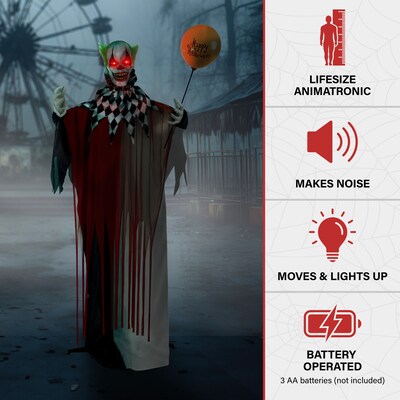 Haunted Hill Farm Life-Size Animatronic Clown (HHCLOWN-7FLSA)