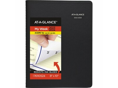 2023-2024 AT-A-GLANCE QuickNotes 8 x 10 Academic Weekly & Monthly Appointment Book, Black (76-11-0