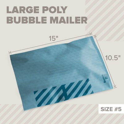 Scotch 10.5 x 15 Self-Sealing Bubble Mailer, #5, Blue, 4/Pack (8915DB-5-4)