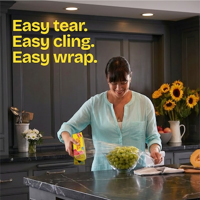 Glad Cling'N Seal Plastic Food Wrap, 200 Sq. Ft., 12/Carton (00020)