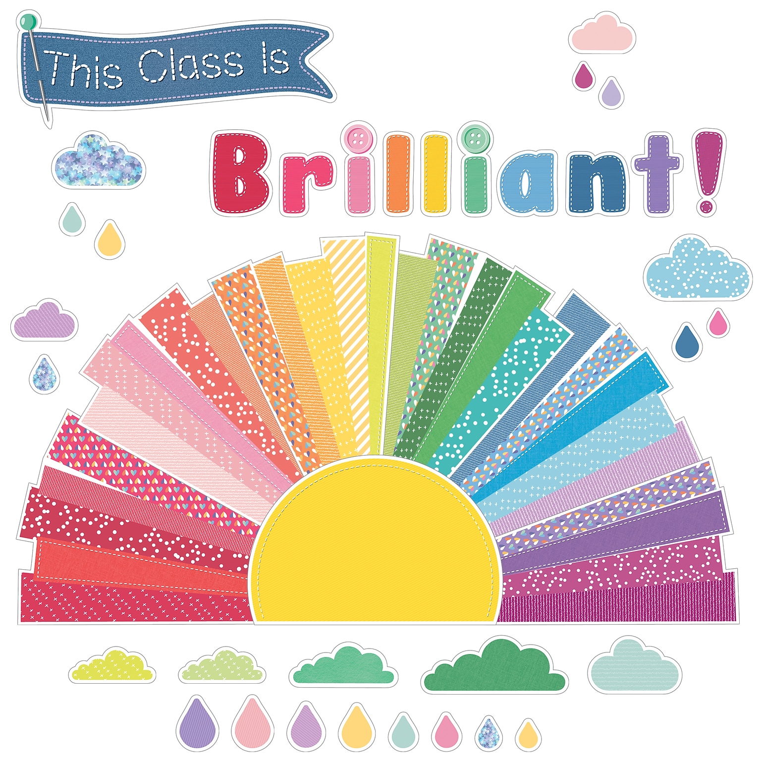 Carson Dellosa Crafty and Cool Motivational This Class Is Brilliant Bulletin Board Set, 69 Pieces/Set (110597)
