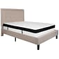 Flash Furniture Roxbury Tufted Upholstered Platform Bed in Beige Fabric with Memory Foam Mattress, Full (SLBMF18)