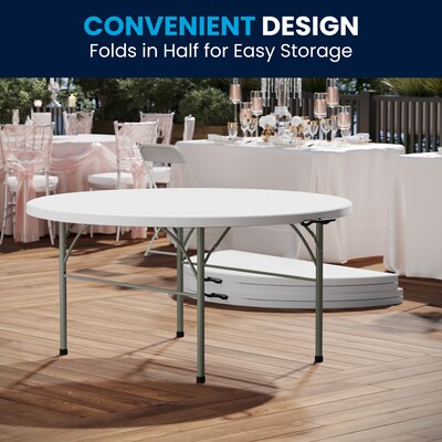 Flash Furniture Scarborough Folding Table, 60.5" x 60.5", White (DAD154Z)