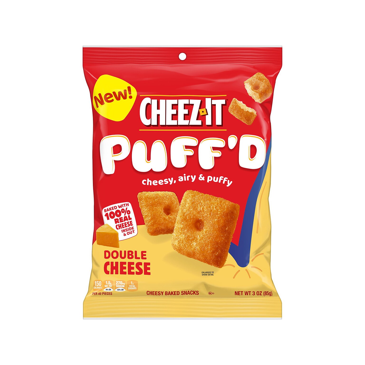 Cheez-It Puffd Double Cheese Crackers, 6 Packs/Box (KEE00022)