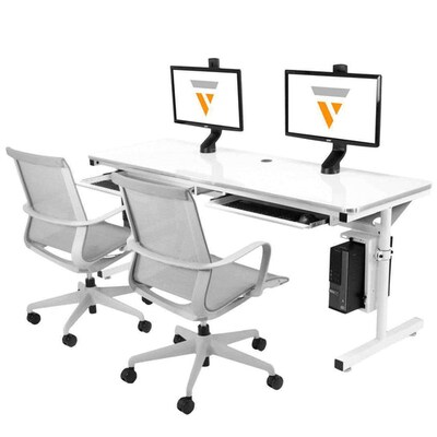 VersaDesk 72"W Basic Computer Table, White (BCT7230-WW)
