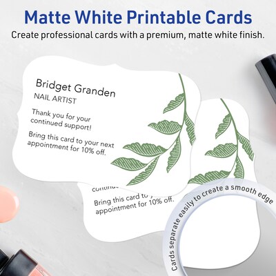 Avery Matte General Use Blank Cards, White, 25/Pack (95354)