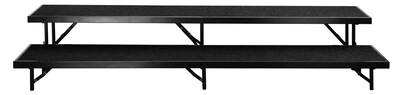NPS 2-Level Straight Standing Choral Riser, 36W x 60”-66”L x 16H, Black Carpet (RS2LC10)