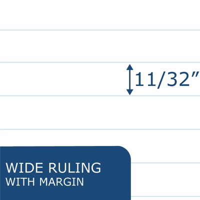 Roaring Spring Paper Products 1-Subject Exam Notebooks, 7" x 8.5", Wide Ruled, 4 Sheets, Blue (ROA77510)