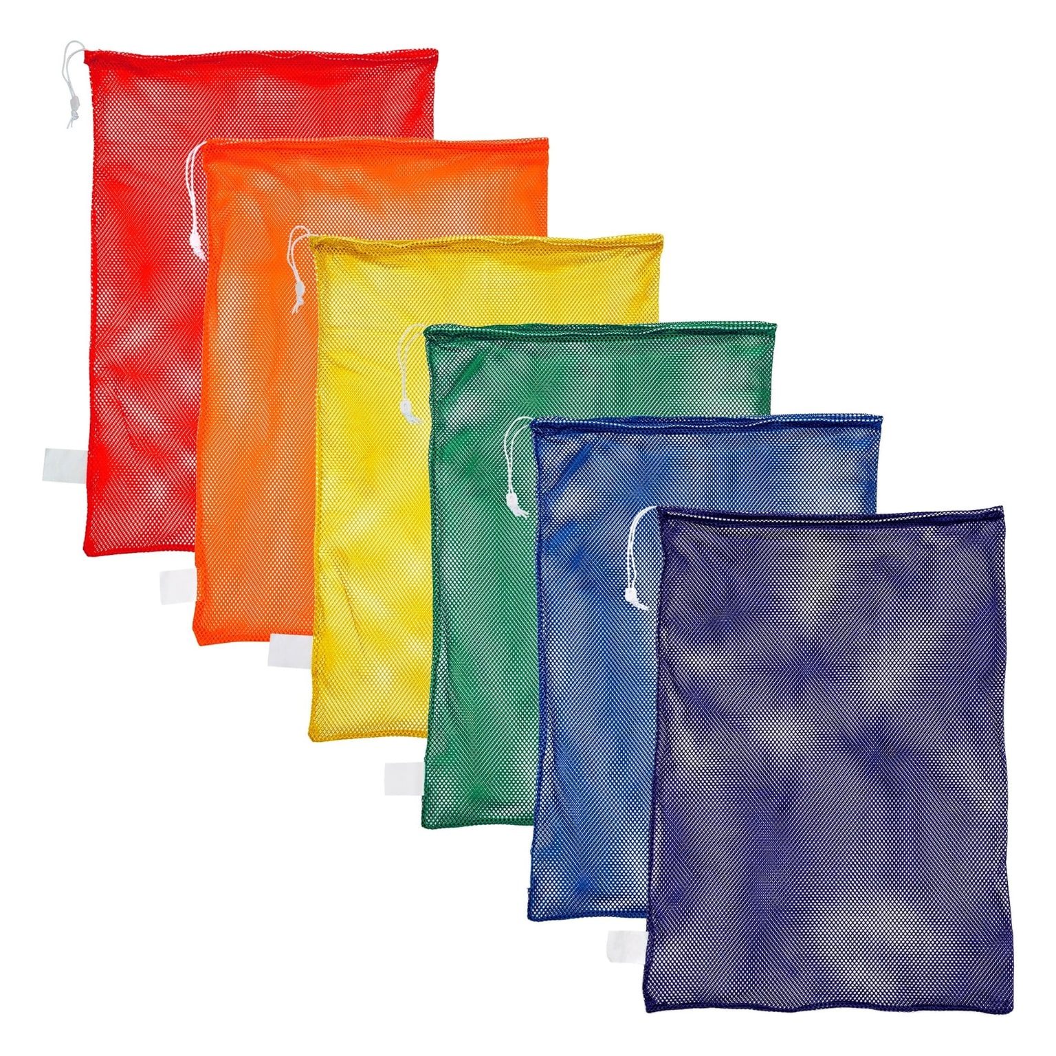 Champion Sports Nylon-Mesh Equipment Bag. Assorted Colors, Set of 6 (CHSMB21SET)