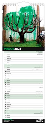 2026 BrownTrout Banksy's Graffiti 5.88" x 16.5" Monthly Wall Calendar (9798330701674)