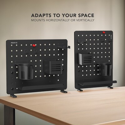 Mount-It! Clamp-On Pegboard Organizer with Accessories for Desks, Black (MI-7302BLK)