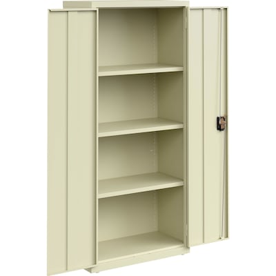 Lorell Fortress Steel Storage Cabinet with 4-Shelves, Putty (LLR69830PTY)