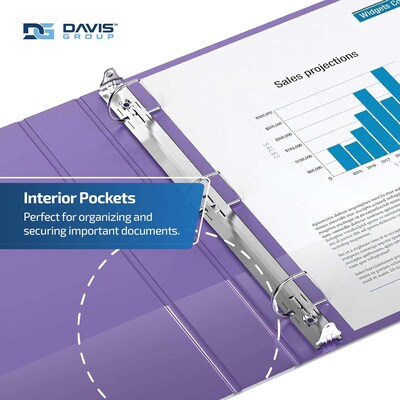 Davis Group Easyview Premium 4" Angle D Ring, Customizable, View Binder, Purple, 4/Pack (8406-69)