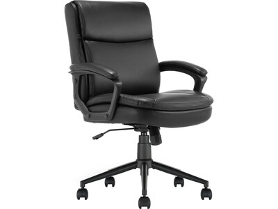 Click365 Transform 2.0 Ergonomic Bonded Leather Swivel Desk Chair, Black (CCHR10007B)