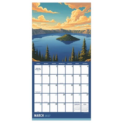 2027 TF Publishing National Parks-Art 6" x 7" Monthly Wall Calendar, Multicolored (27-2113)