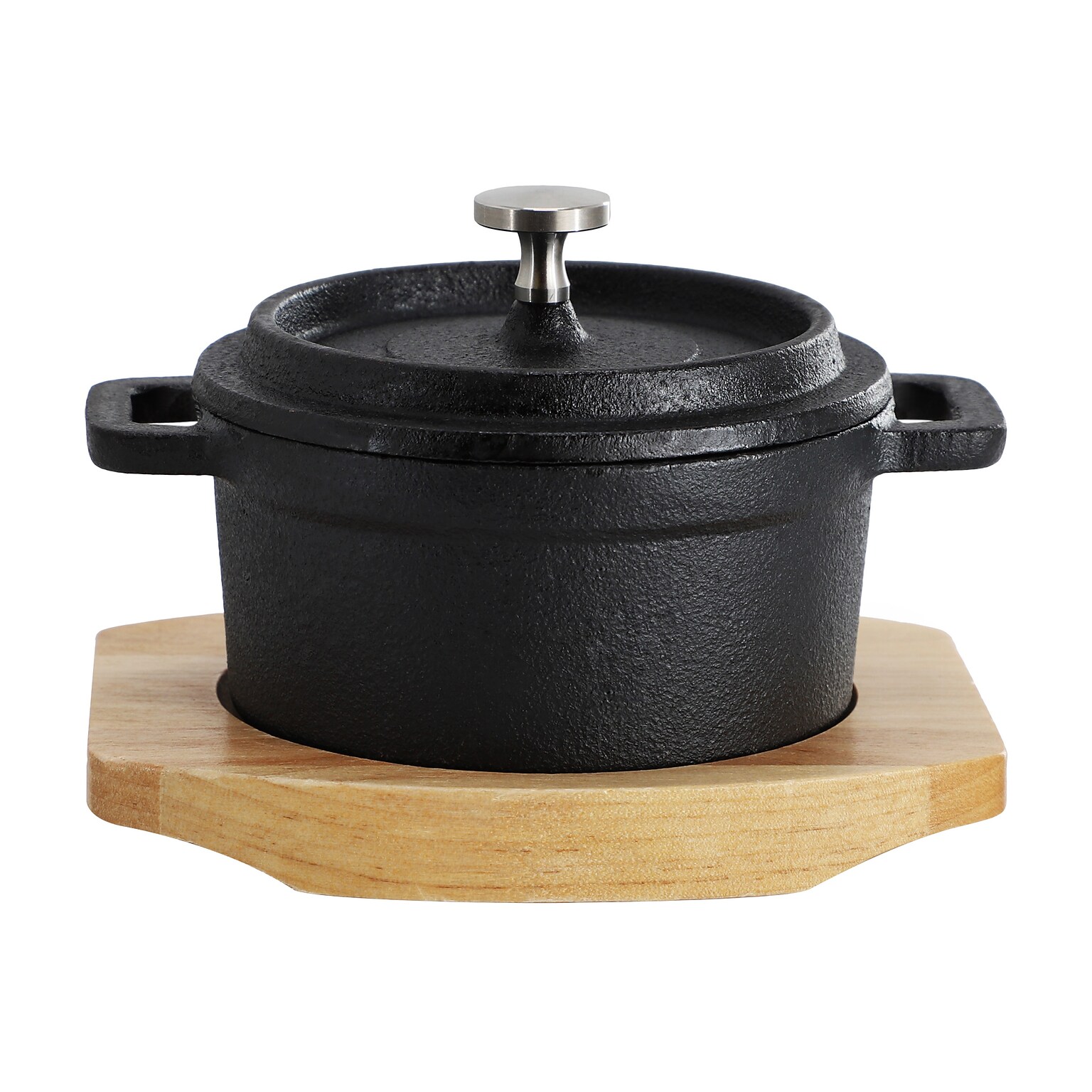 MegaChef Cast Iron 8 Oz. Mini Dutch Oven, Black (935122091M)