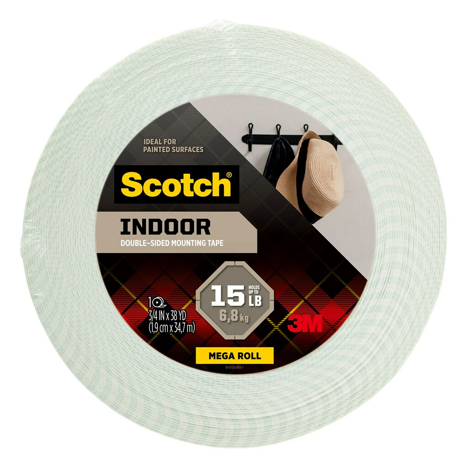 Scotch Mounting Tape 3/4 x 38 yds., White (110-MR)