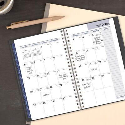 2026-2027 AT-A-GLANCE DayMinder 5" x 8" Academic Weekly & Monthly Planner, Plastic Cover, Charcoal (AYC200-45-27)