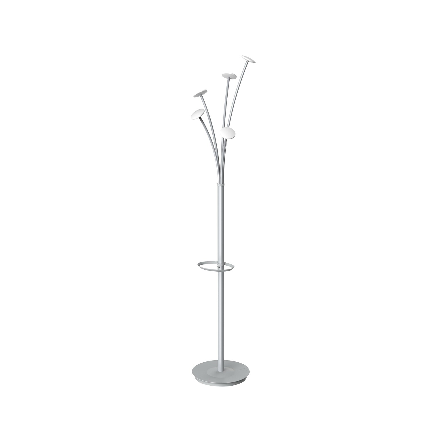 Alba Festival Coat Tree, Silver Gray/White, Steel/Plastic (PMFEST BC)