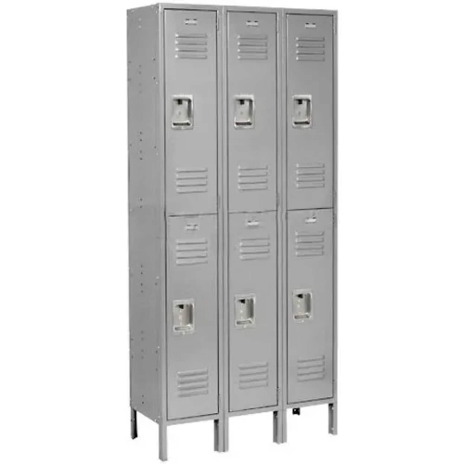 Global Industrial Infinity 2-Tier 6-Door Locker, 36W x 18D x 78H, Gray (968269GY)