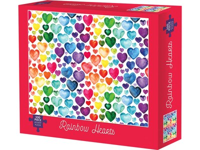 Willow Creek Rainbow Hearts 500-Piece Jigsaw Puzzle (49021)