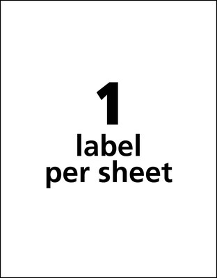 Avery TrueBlock Laser Durable ID Labels, 8-1/2" x 11", White, 50 Labels/Box (6575)