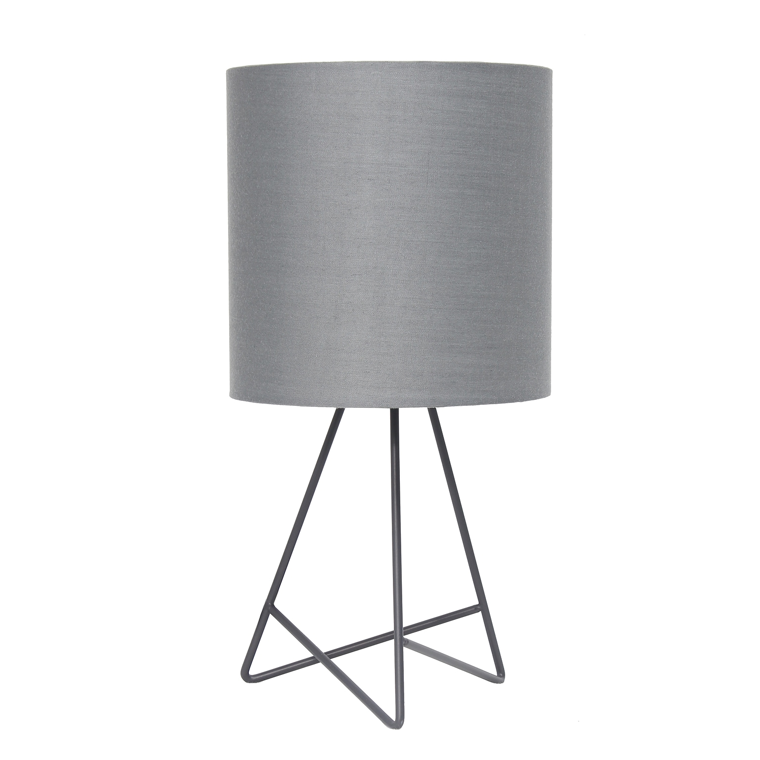 Simple Designs Down to the Wire Table Lamp Fabric Shade, Gray with Gray Shade (LT2066-GOG)