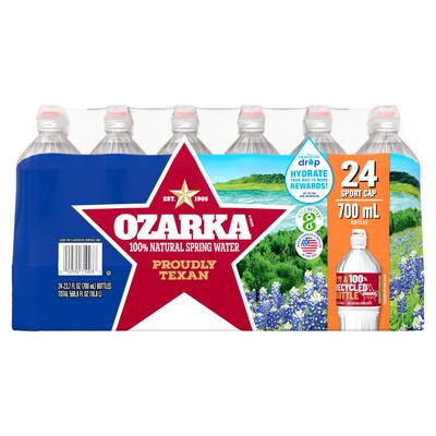Ozarka Sport Cap 100% Natural Spring Water, 23.7 oz., 24/Carton (12086825)
