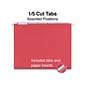 Staples® Hanging File Folders, 1/5-Cut Tab, Letter Size, Red, 25/Box (ST163535-CC)