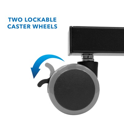 Mount-It! 32" W Mobile Adjustable Standing Desk With Retractable Keyboard Tray, Black (MI-7998B)