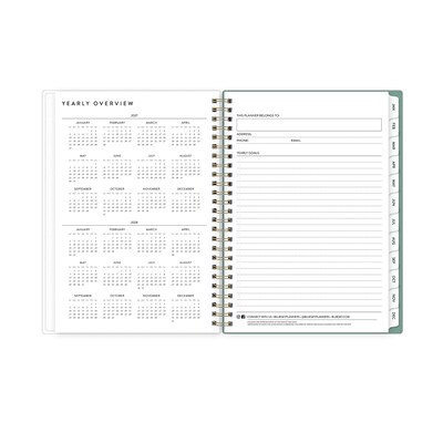 2027 Blue Sky Bespoke Letterpress Lake Flowers 5.875" x 8.625" Calendar Year Weekly & Monthly Standard Planner, Plastic Cover