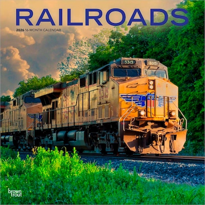 2026 BrownTrout Railroads 12 x 12 Monthly Wall Calendar (9798330705306)
