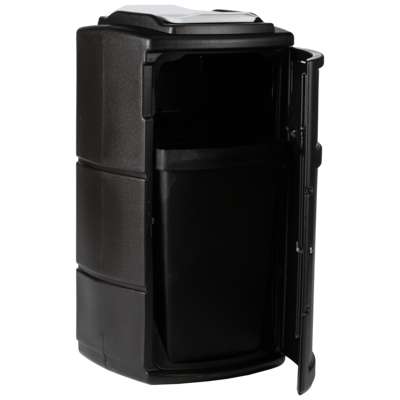 Commercial Zone PolyTec Polyethylene Indoor/Outdoor Swing Lid Trash Can, 25 Gallon, Black (775901SE)